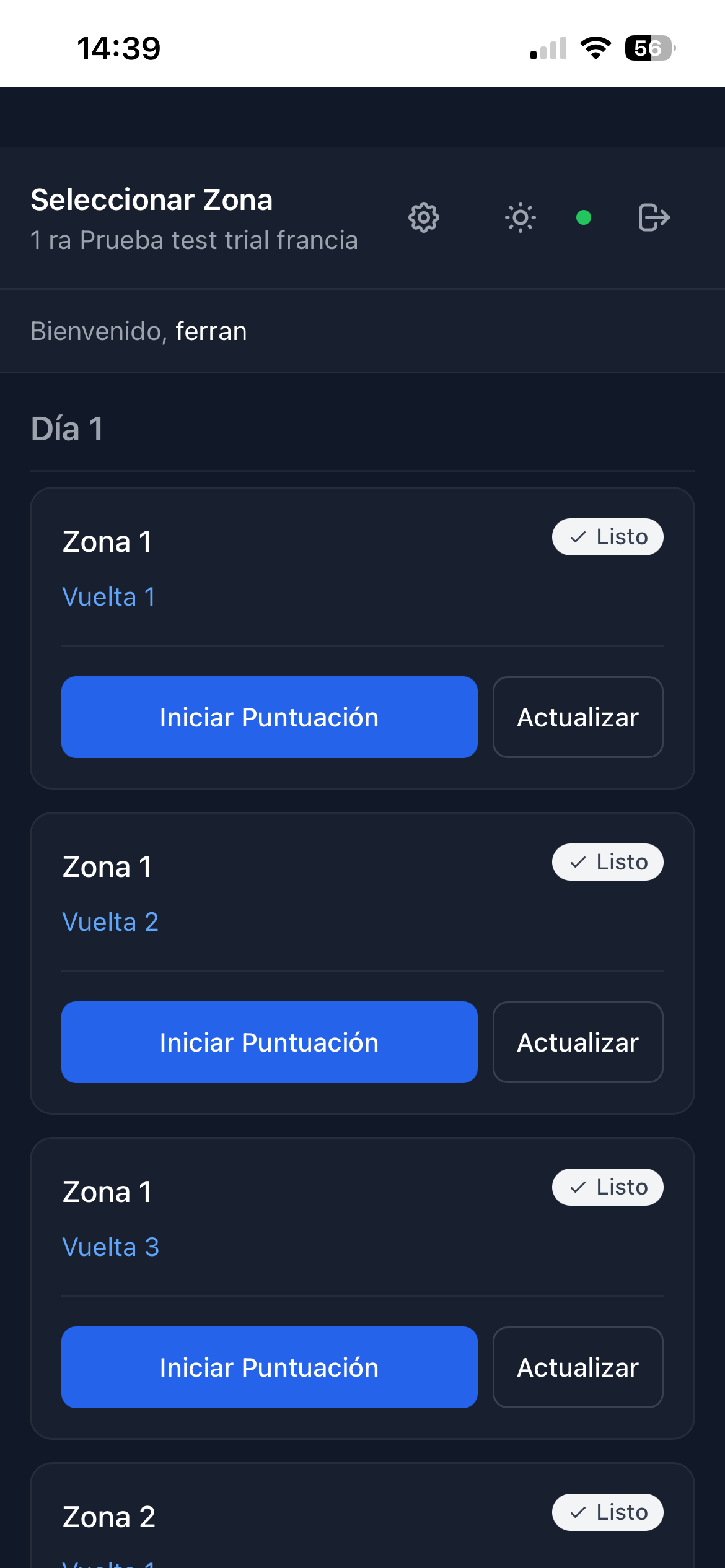 Selección de zona